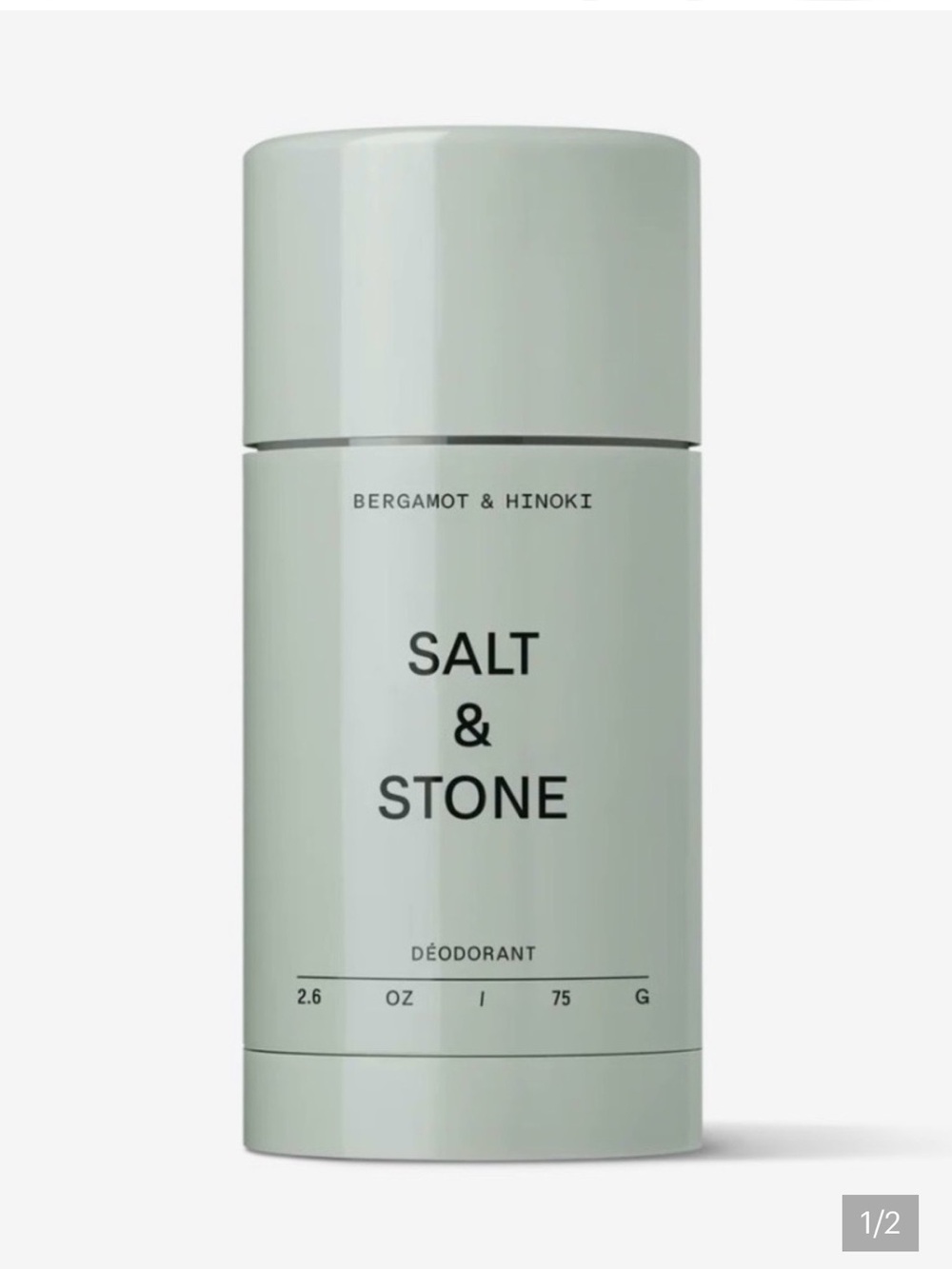 Salt & Stone Bergamot & Hinoki Deodorant Stick β Light Sage